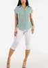 Casual Short Sleeve Button Up Shirt Sage sold by Moda