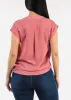 Short Sleeve Vneck Tie Front Blouse Mauve sold by Moda