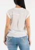 White Short Sleeve Vneck Tie Front Blouse sold by Moda