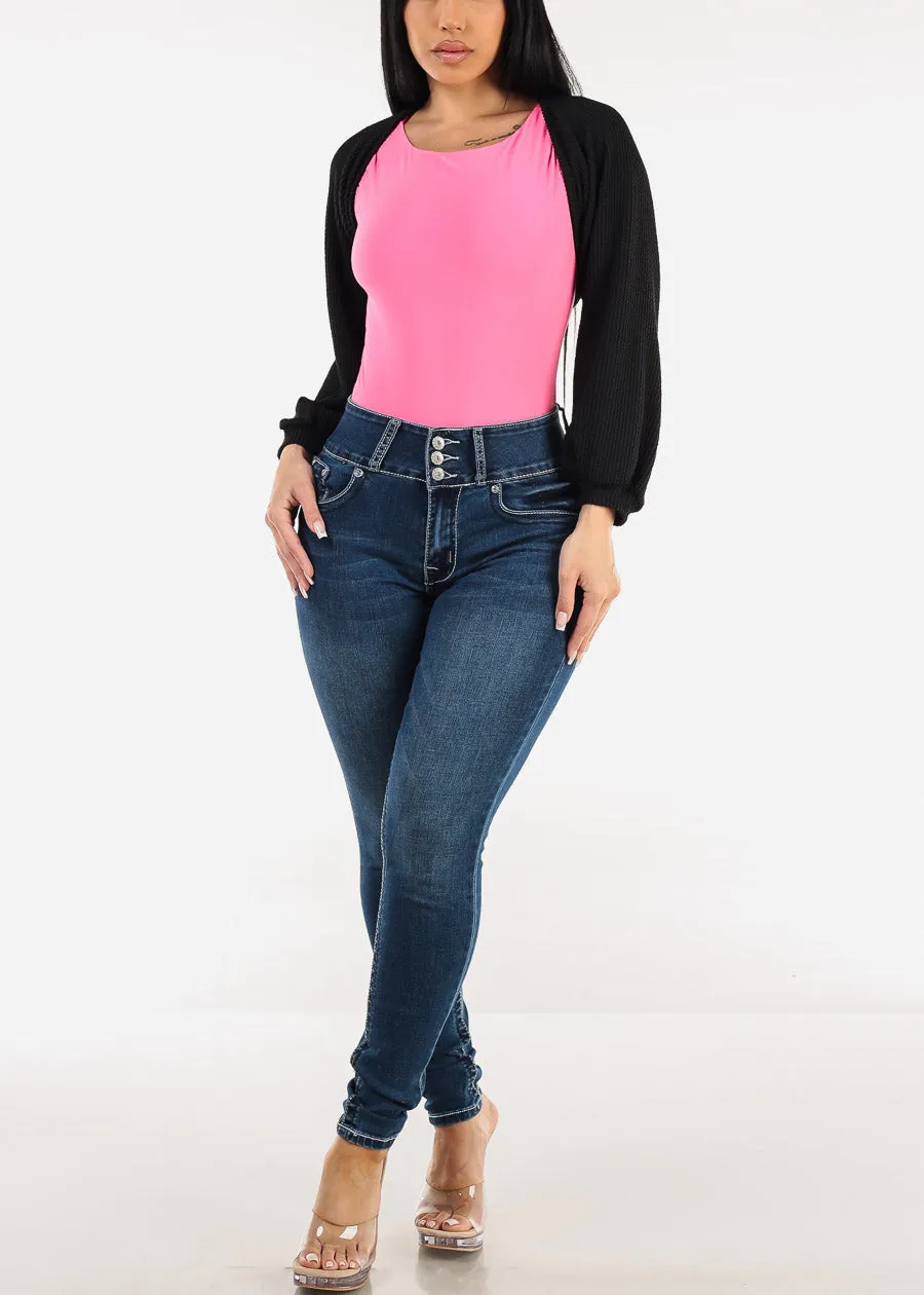 Long Sleeve Open Front Bolero Cardigan Black sold by Moda product image thumbnail 2