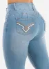 Butt Lift High Waist Light Wash Skinny Jeans sold by Moda