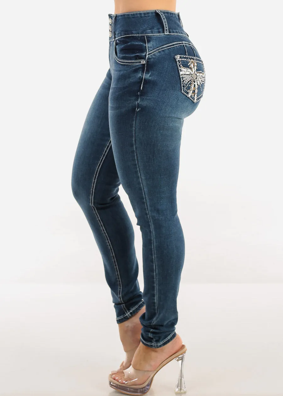Butt Lift High Waist Skinny Jeans w Back Pocket Design sold by Moda product image thumbnail 5