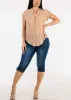 Butt Lift Mid Rise Denim Capris Dark Blue sold by Moda