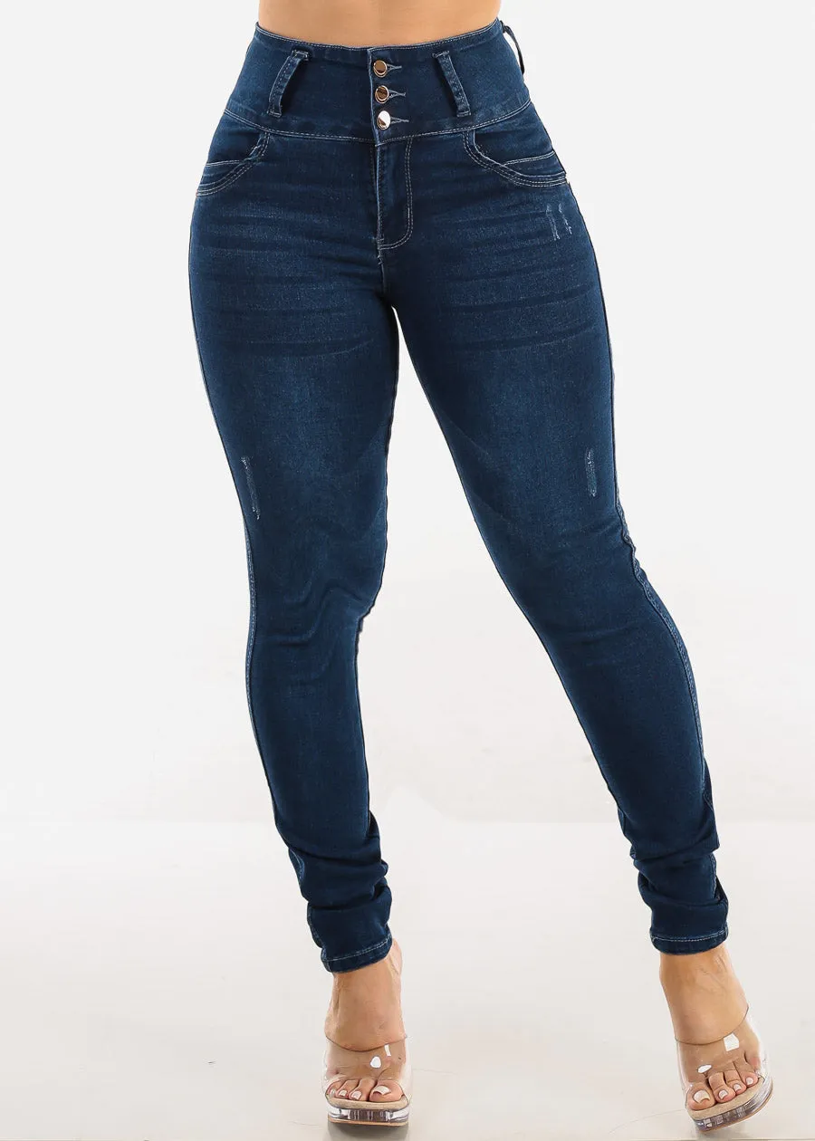 Butt Lift High Waist Skinny Jeans Dark Wash sold by Moda product image thumbnail 3
