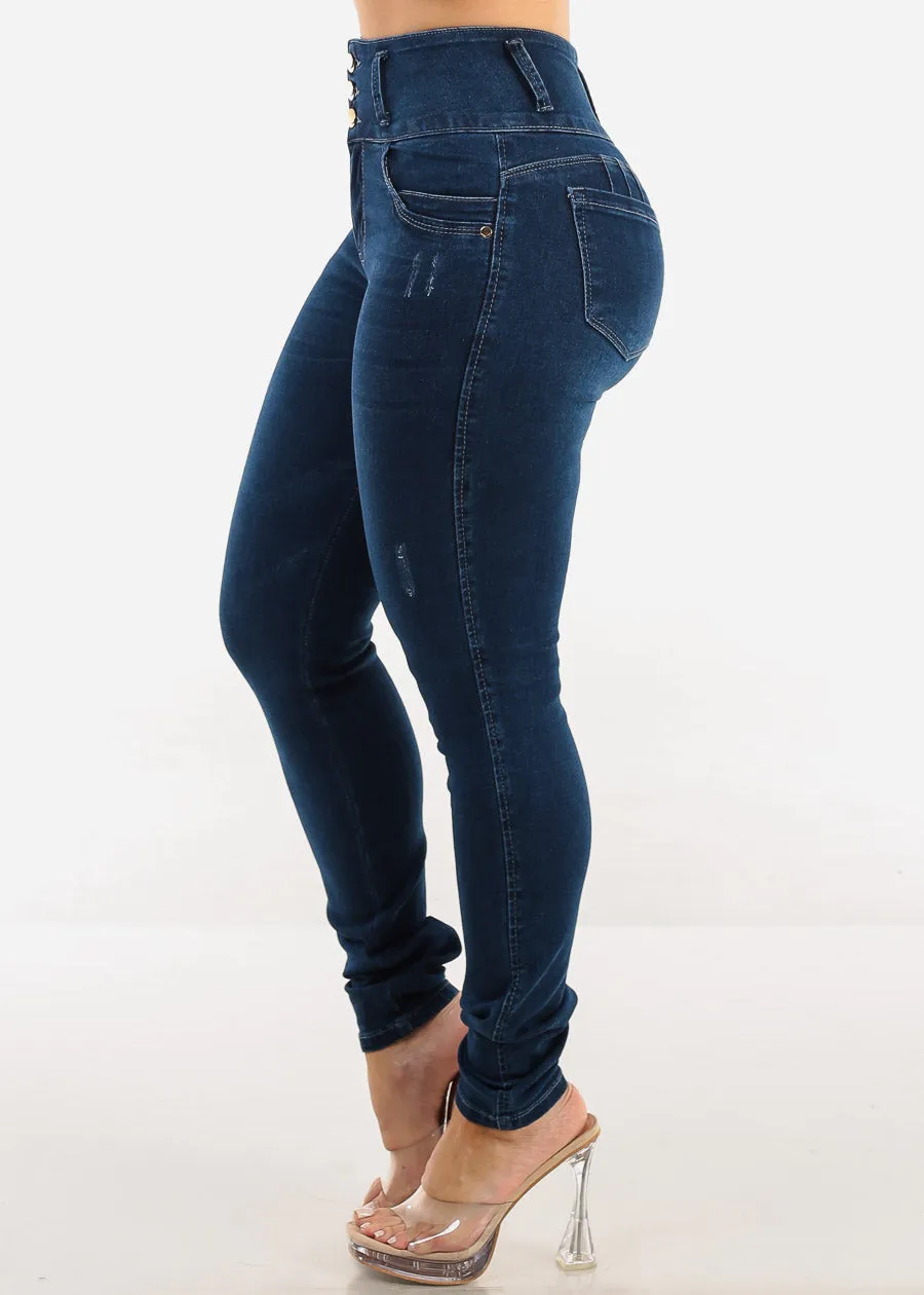 Butt Lift High Waist Skinny Jeans Dark Wash sold by Moda product image thumbnail 4