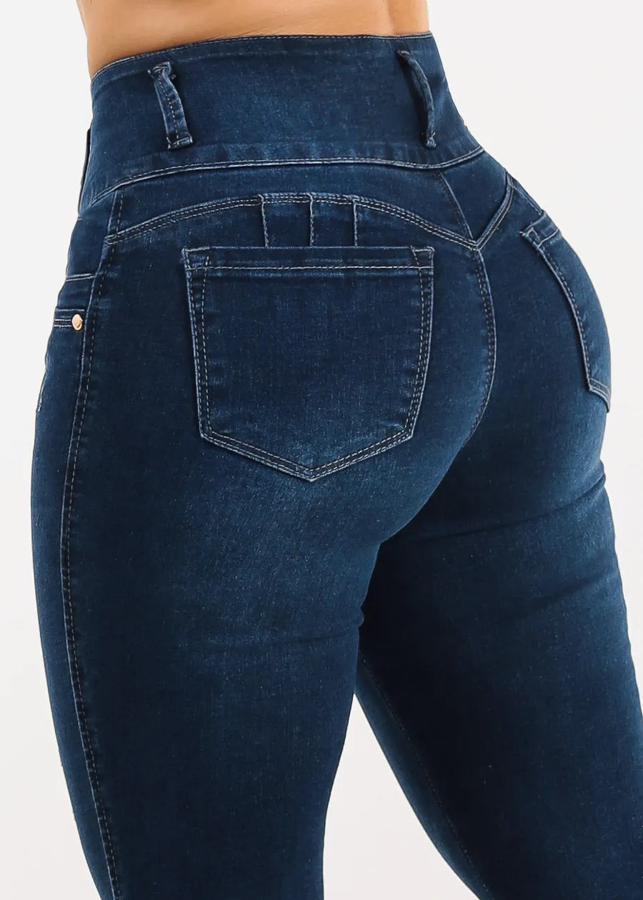 Butt Lift High Waist Skinny Jeans Dark Wash sold by Moda