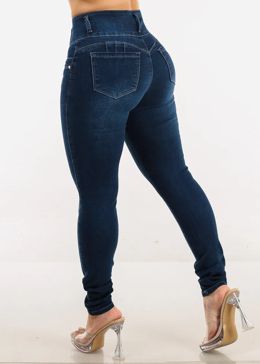 Butt Lift High Waist Skinny Jeans Dark Wash sold by Moda product image thumbnail 5