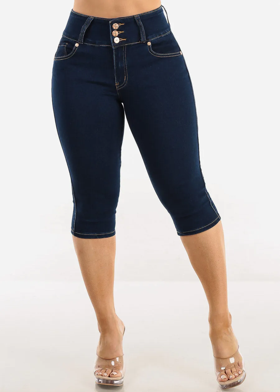 Butt Lift High Waist Dark Denim Capris sold by Moda product image thumbnail 3