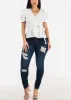 Butt Lift Super High Waist Ripped Dark Skinny Jeans sold by Moda