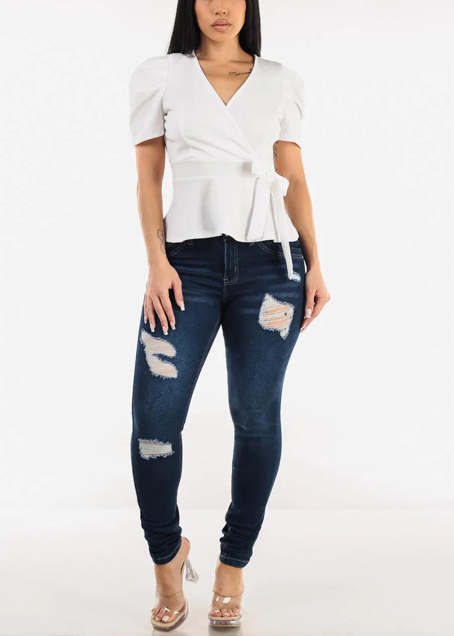 Butt Lift Super High Waist Ripped Dark Skinny Jeans sold by Moda product image thumbnail 2