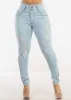 Butt Lift Super High Waist Distressed Light Skinny Jeans sold by Moda