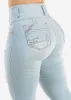 Butt Lift Super High Waist Distressed Light Skinny Jeans sold by Moda