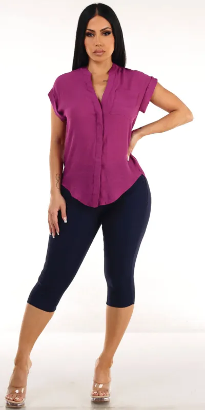 Magenta Butt Lift Capris Outfit sold by Moda