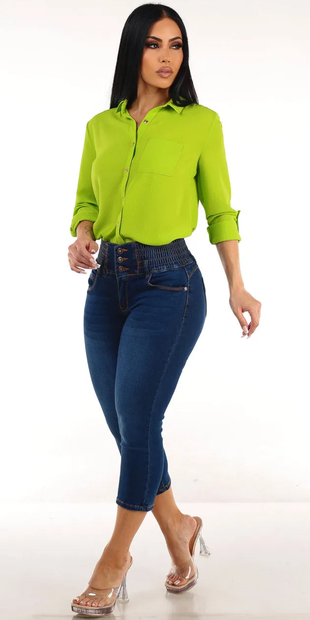 Green Butt Lift Capris Outfit sold by Moda