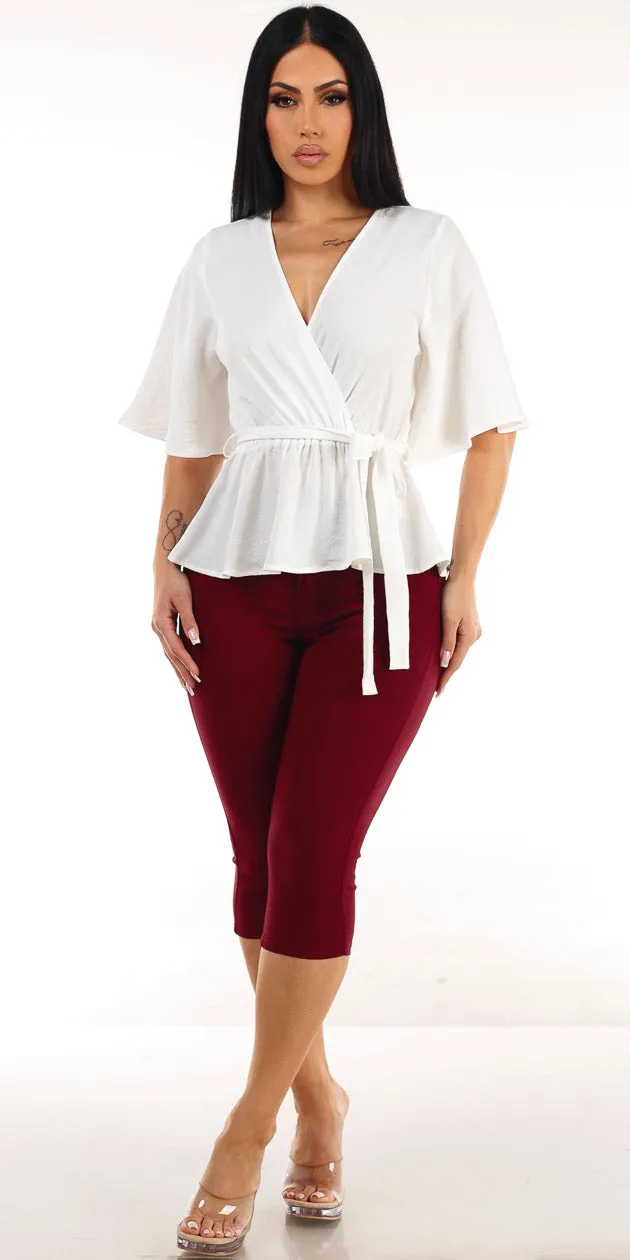 White Butt Lift Capris Look sold by Moda