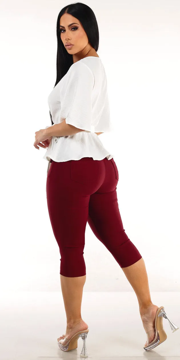 White Butt Lift Capris Look sold by Moda product image thumbnail 2