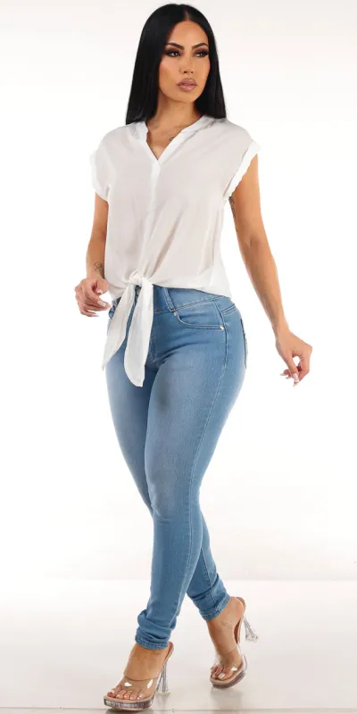 White Butt Lift Skinnies Look sold by Moda