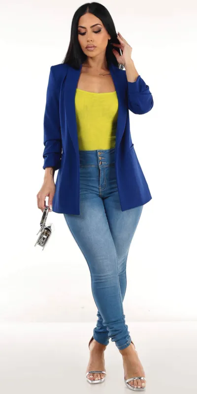 Blue Mesh Butt Lift Skinnies Trio sold by Moda