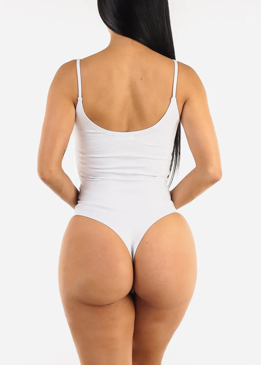 Sleeveless Scoop Neck White Thong Bodysuit sold by Moda product image thumbnail 4