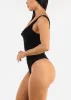 Sleeveless Sweetheart Neckline Ribbed Bodysuit Black sold by Moda