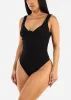 Sleeveless Sweetheart Neckline Ribbed Bodysuit Black sold by Moda