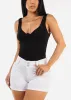 Sleeveless Sweetheart Neckline Ribbed Bodysuit Black sold by Moda