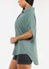 Short Sleeve Button Up Loose Fit Blouse Sage sold by Moda