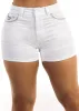 Embroidered High Waist White Stretch Denim Shorts sold by Moda