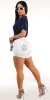Navy Denim Shorts Combo sold by Moda