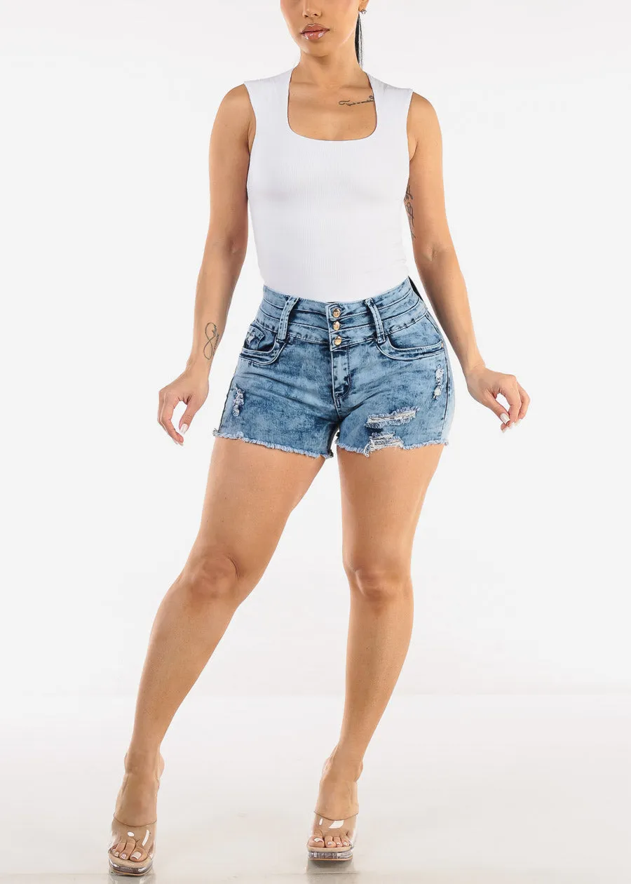 Sleeveless Square Neck Ribbed Top White sold by Moda product image thumbnail 2