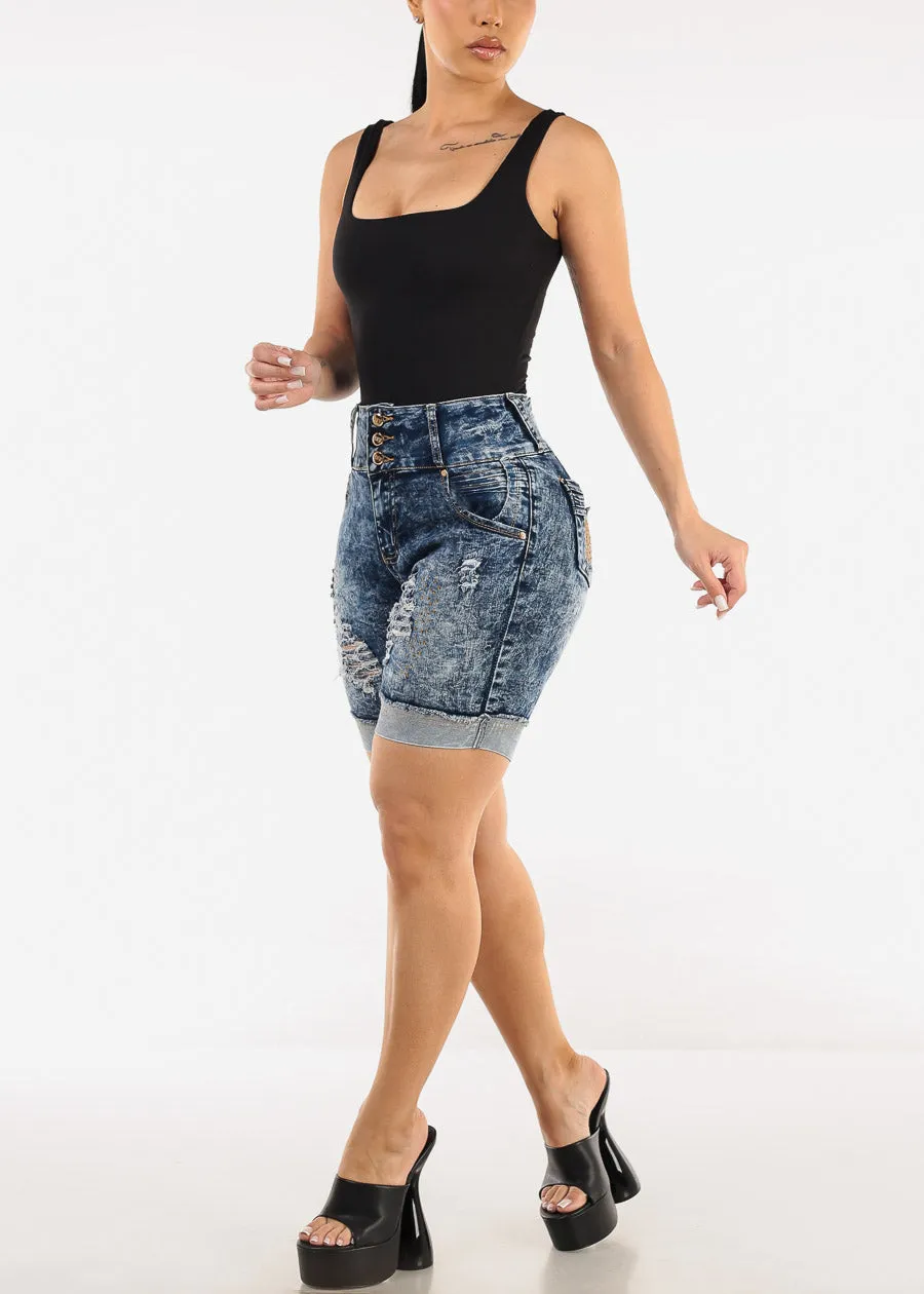 Black Wide Square Neck Ribbed Thong Bodysuit sold by Moda product image thumbnail 2