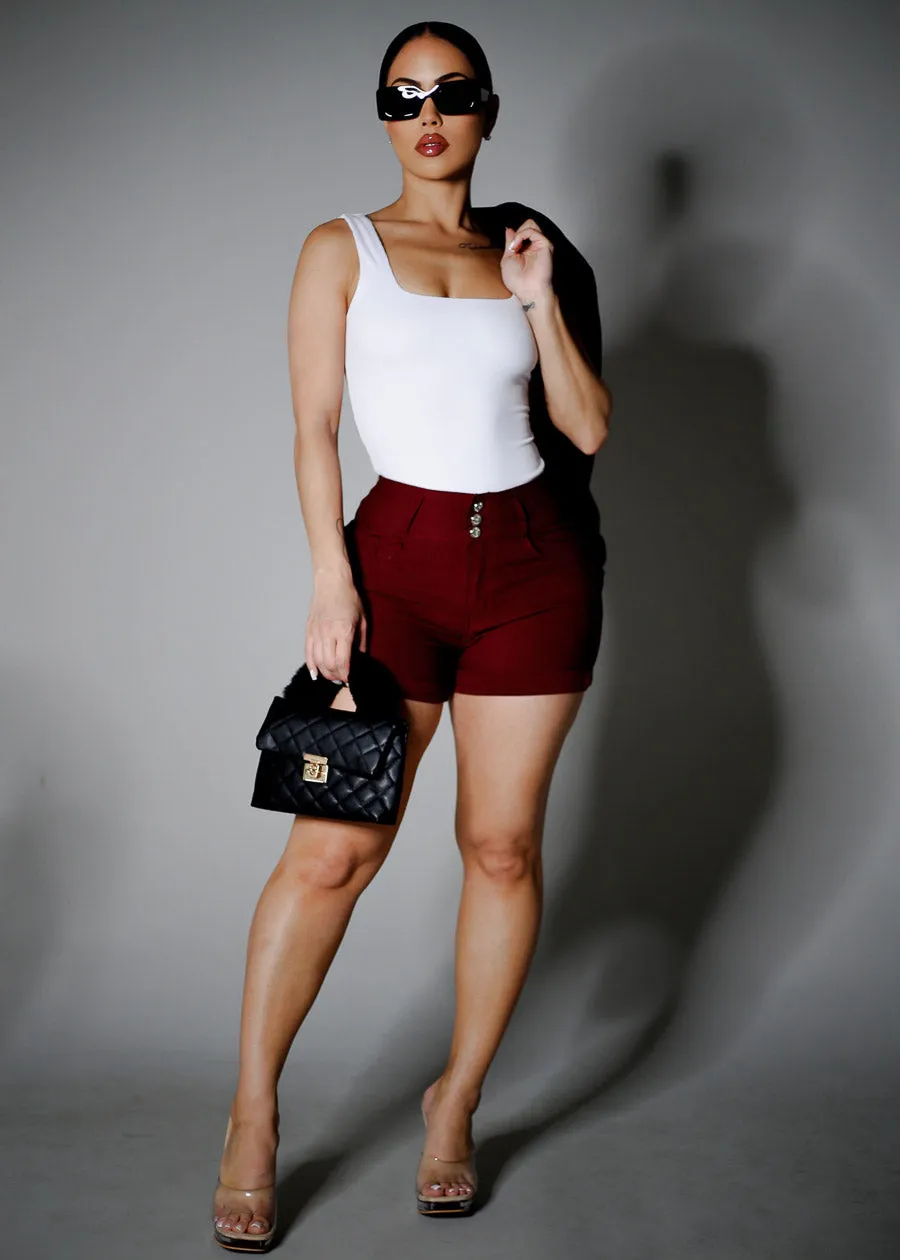 White Wide Square Neck Ribbed Thong Bodysuit sold by Moda product image thumbnail 2