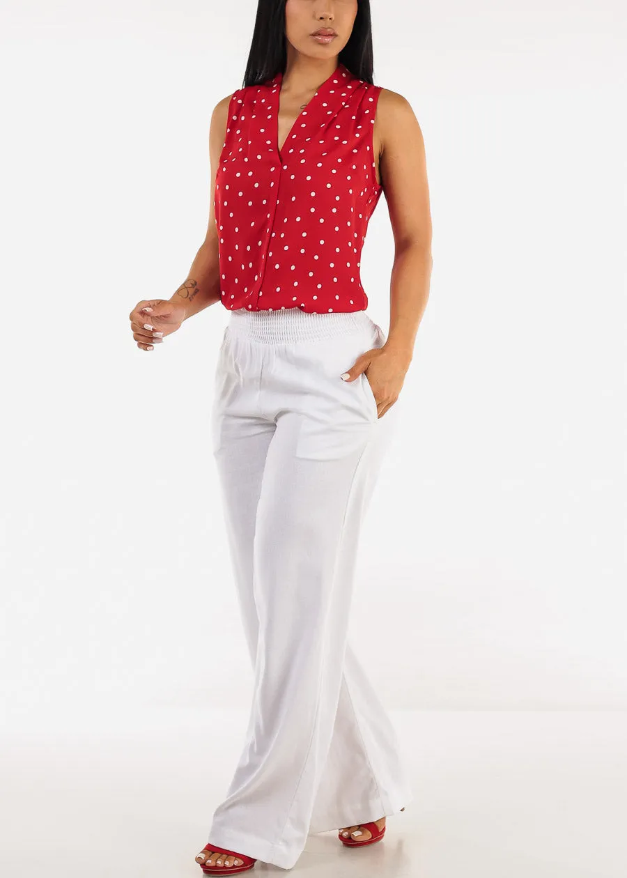 Sleeveless Vneck Polka Dot Blouse Red sold by Moda product image thumbnail 2