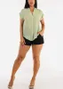 Casual Short Sleeve Button Up Shirt Sage sold by Moda