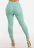 Drawstring Waist Stretch Skinny Pants Mint sold by Moda