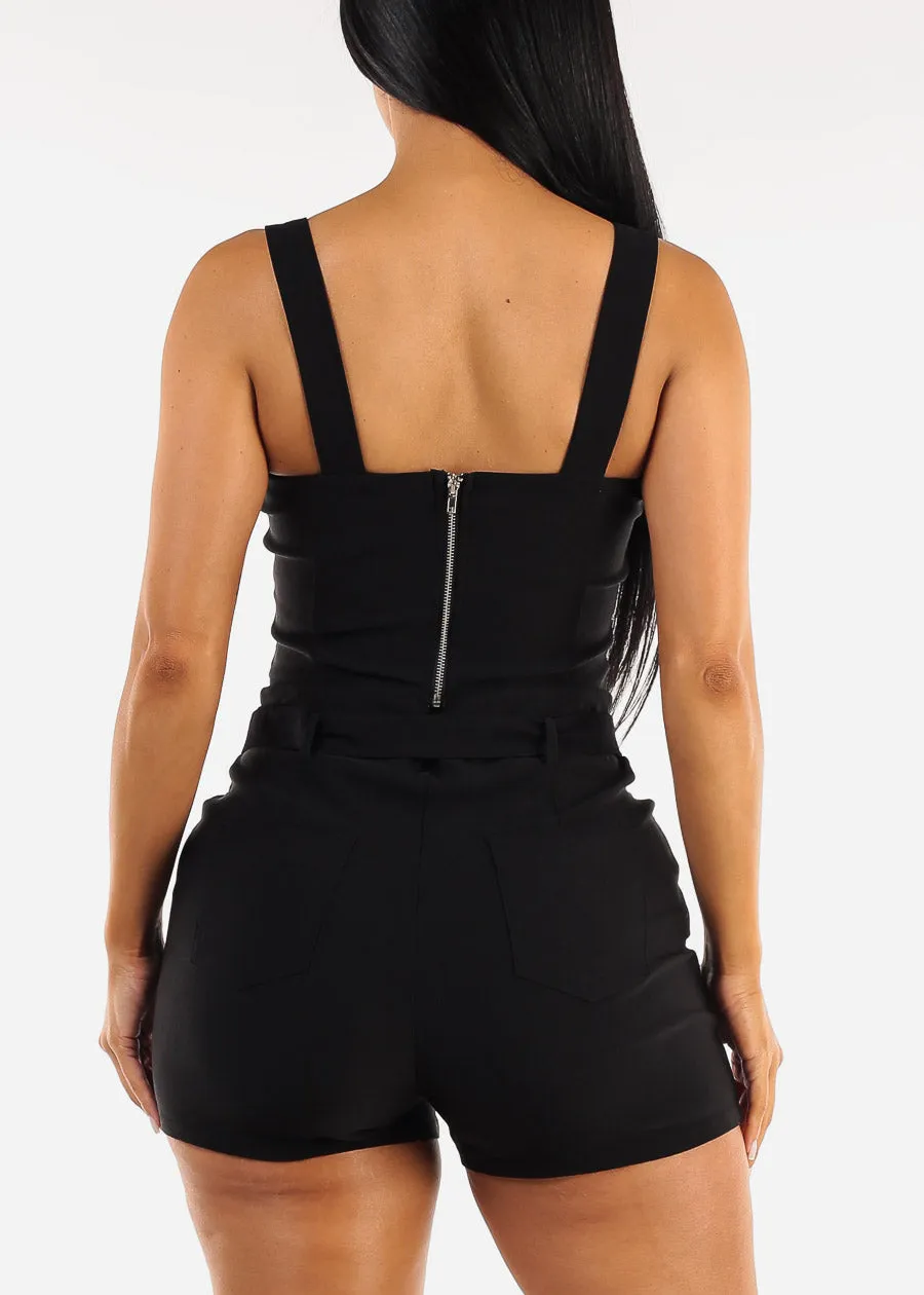 Black Crop Top with Buckle Straps sold by Moda product image thumbnail 4