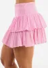 Spandex Waist Ruffle Mini Skirt Pink sold by Moda