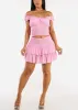 Spandex Waist Ruffle Mini Skirt Pink sold by Moda