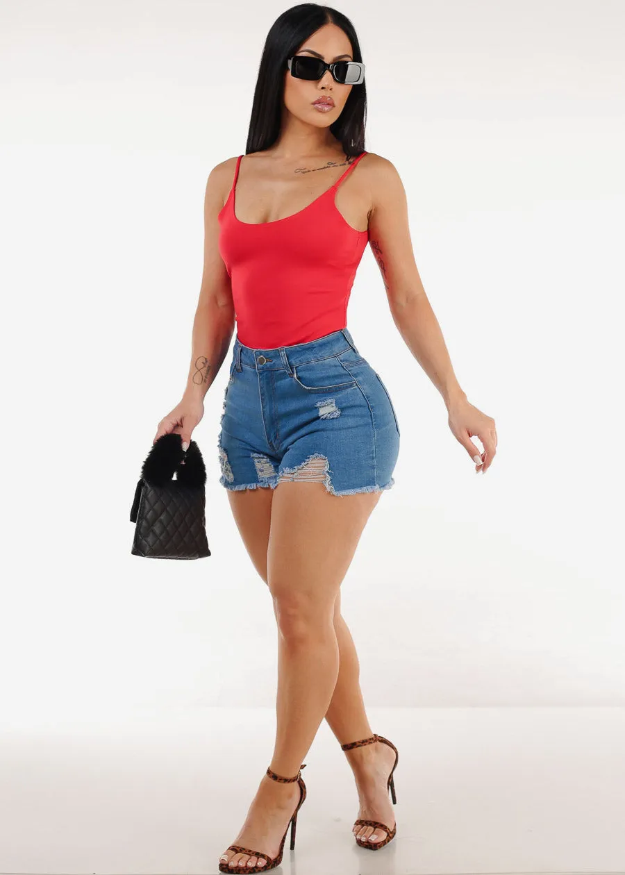 Sleeveless Scoop Neck Red Cami Top sold by Moda product image thumbnail 2
