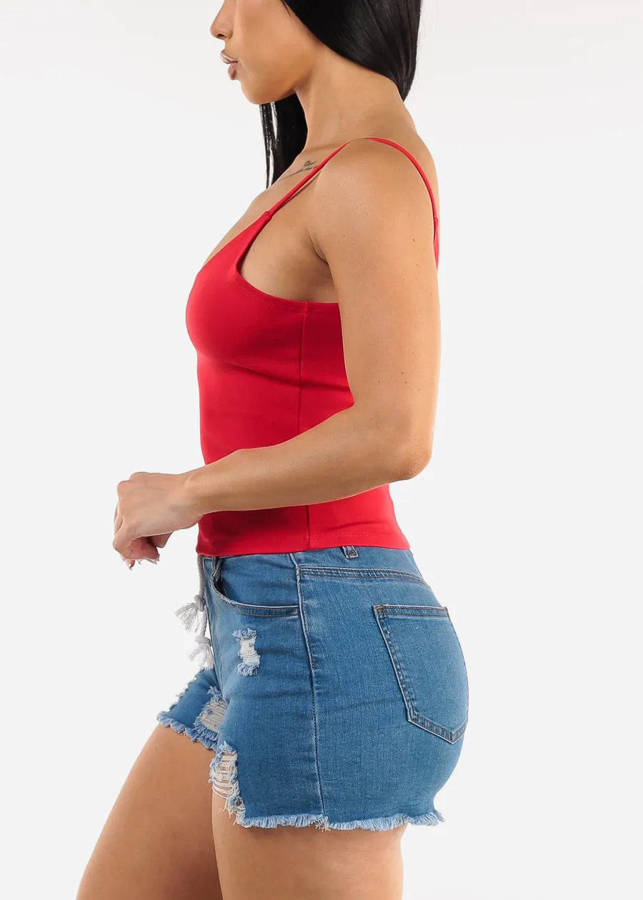 Sleeveless Scoop Neck Red Cami Top sold by Moda product image thumbnail 4