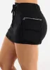 Hyper Stretch High Waist Cargo Mini Skort Black sold by Moda