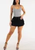 Hyper Stretch High Waist Cargo Mini Skort Black sold by Moda