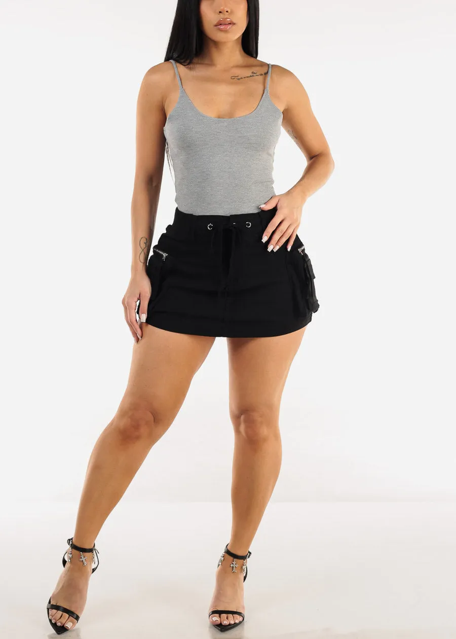 Hyper Stretch High Waist Cargo Mini Skort Black sold by Moda product image thumbnail 2