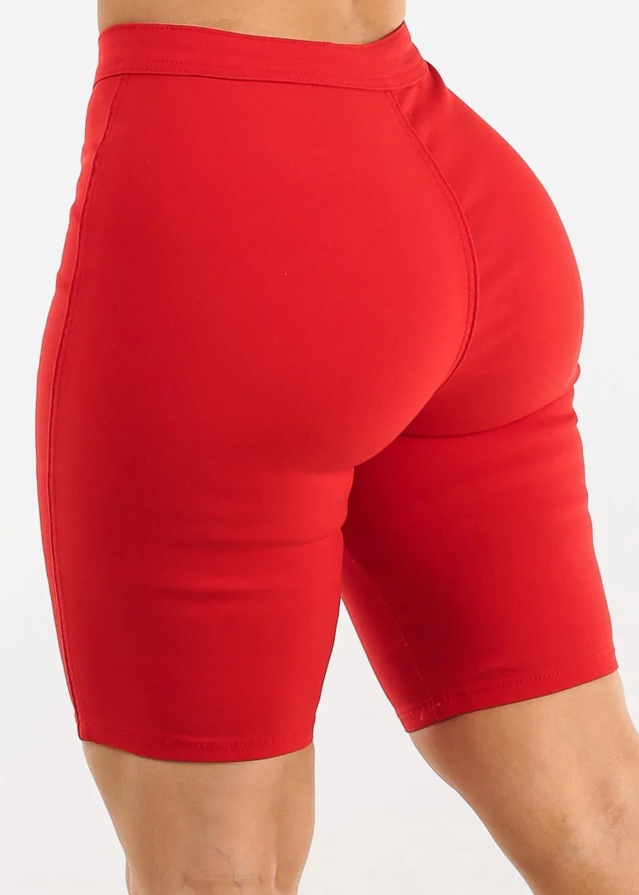High Waist Hyper Stretch Bermuda Shorts Red sold by Moda product image thumbnail 5