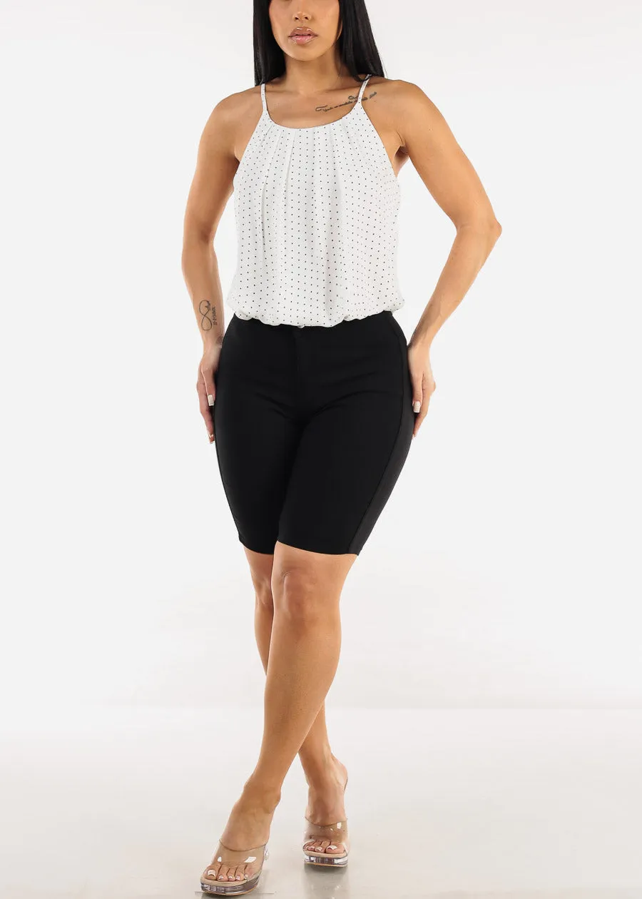 Black High Waist Hyper Stretch Bermuda Shorts sold by Moda product image thumbnail 2