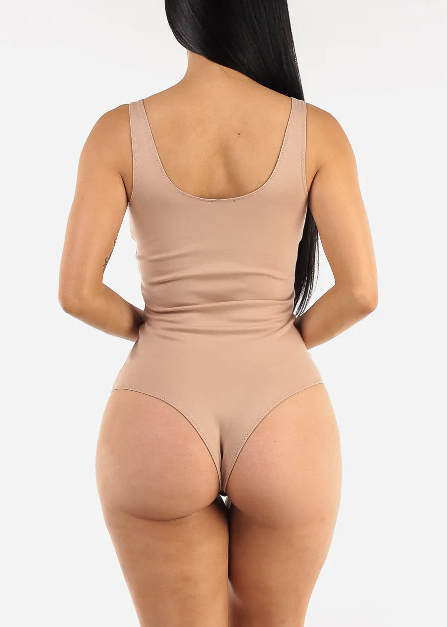 Sleeveless Scoop Neck Thong Bodysuit Nude sold by Moda product image thumbnail 5