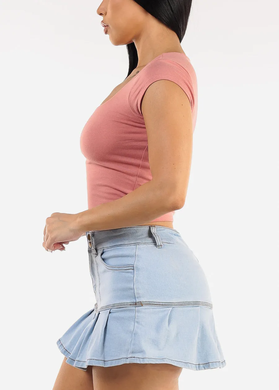 Cap Sleeve Square Neck Top Rose sold by Moda product image thumbnail 5