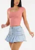 Cap Sleeve Square Neck Top Rose sold by Moda