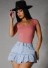 Cap Sleeve Square Neck Top Rose sold by Moda