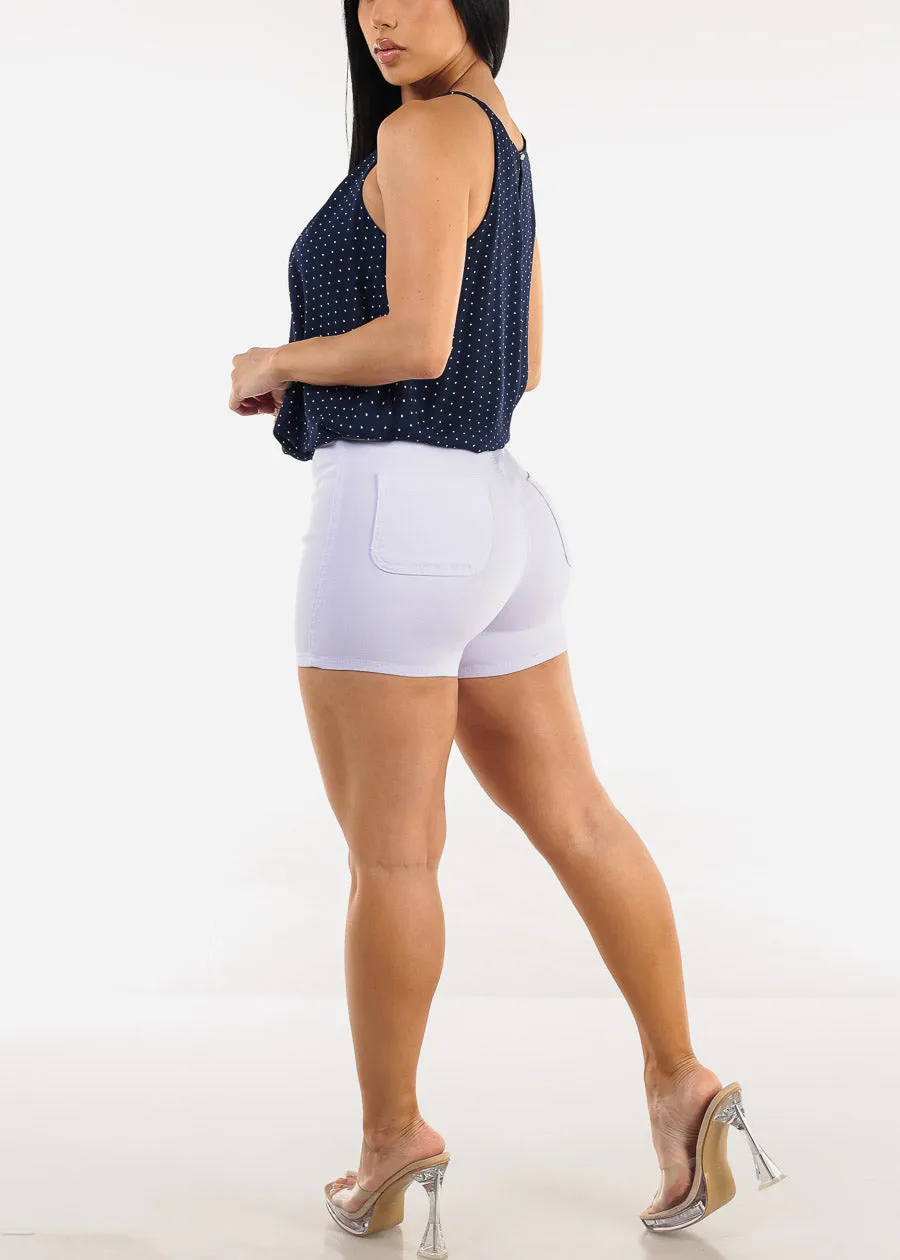 Off White High Waist Hyper Stretch Shorts sold by Moda product image thumbnail 5